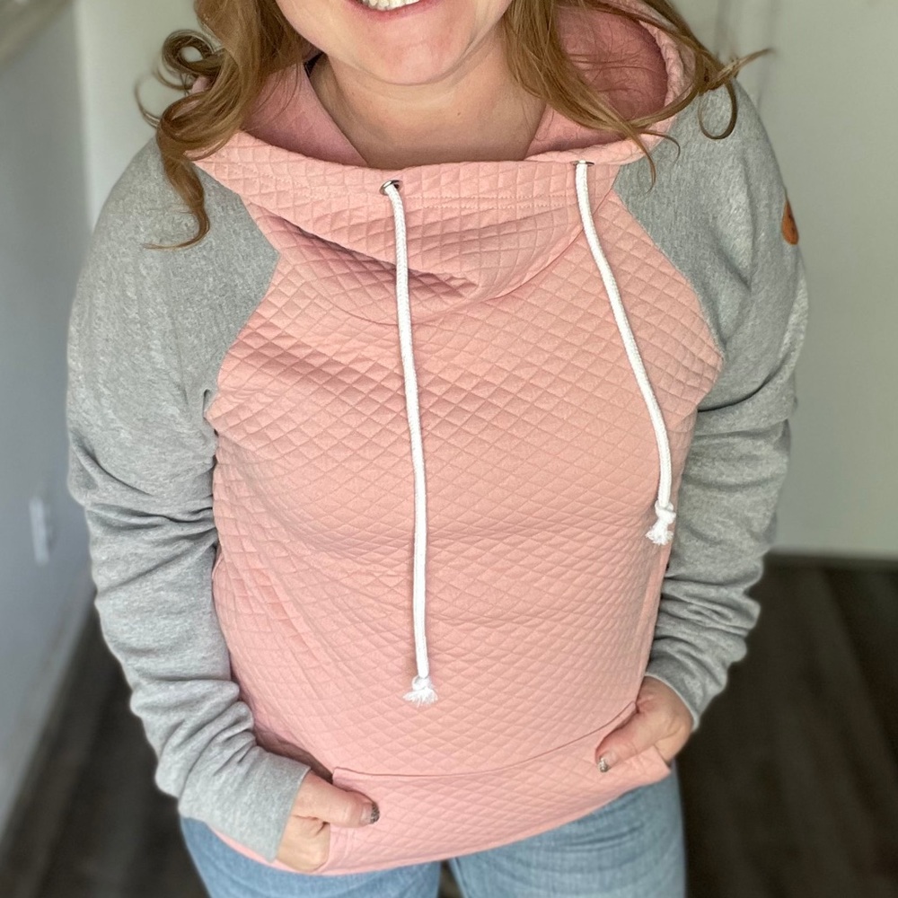 Pink Quilted Hoodie